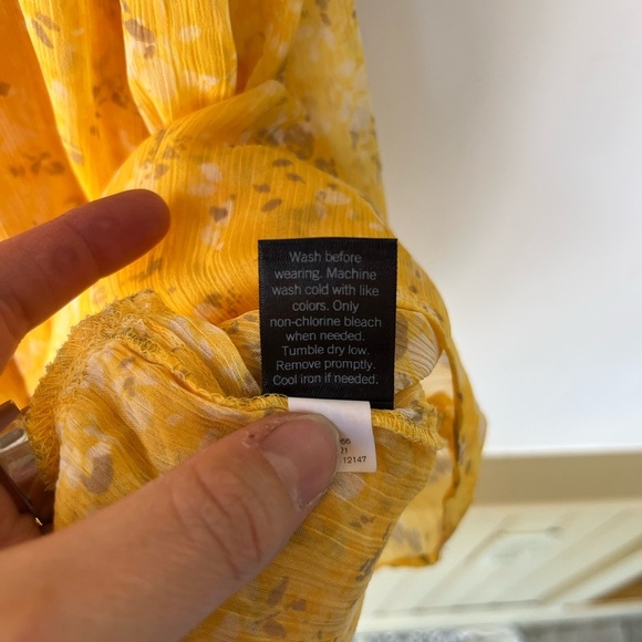 Simply VeraWang Chiffon Dress Butter Yellow Fairycore Tiered Coquette Women Sz M - Picture 8 of 13